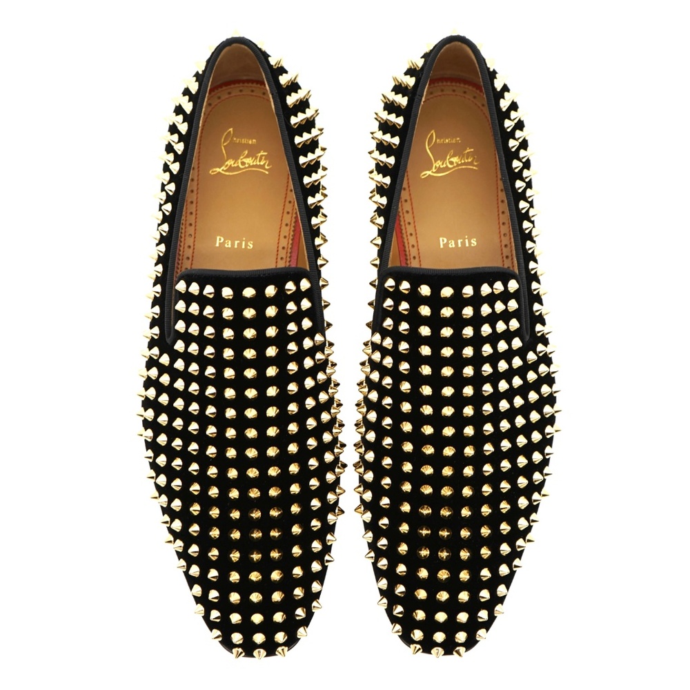 Christian Louboutin Dandelion Gold Spikes Shoes Size 9 US New - Picture 7 of 8